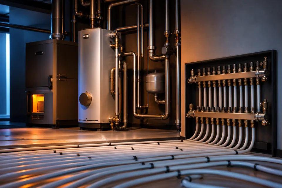 Furnace and hydronic heating system